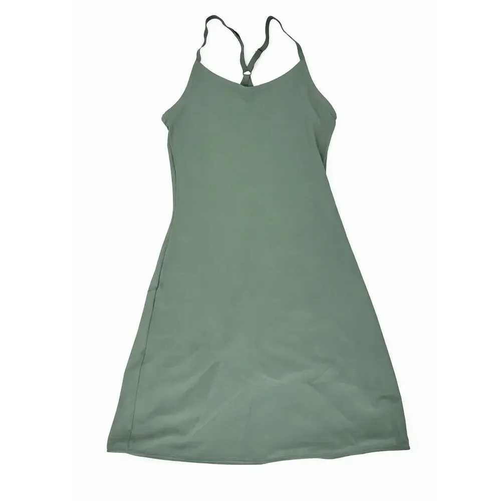 Outdoor Voices Exercise Dress Sz XS Built-In Shorts and Bra NWT blue black green - Picture 4 of 13